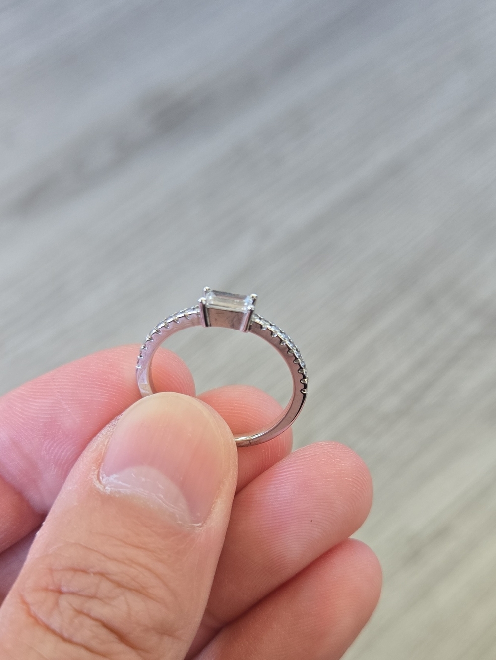 Sterling Silver Clear Stone Solitaire Ring - Elegant Women's Jewelry
